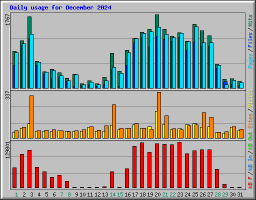 Daily usage for December 2024