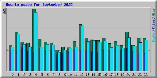 Hourly usage for September 2025