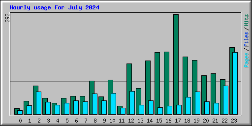 Hourly usage for July 2024