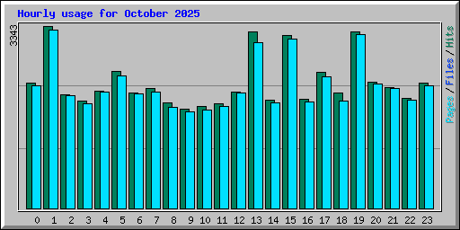 Hourly usage for October 2025