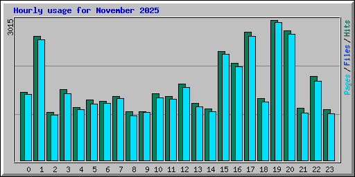 Hourly usage for November 2025